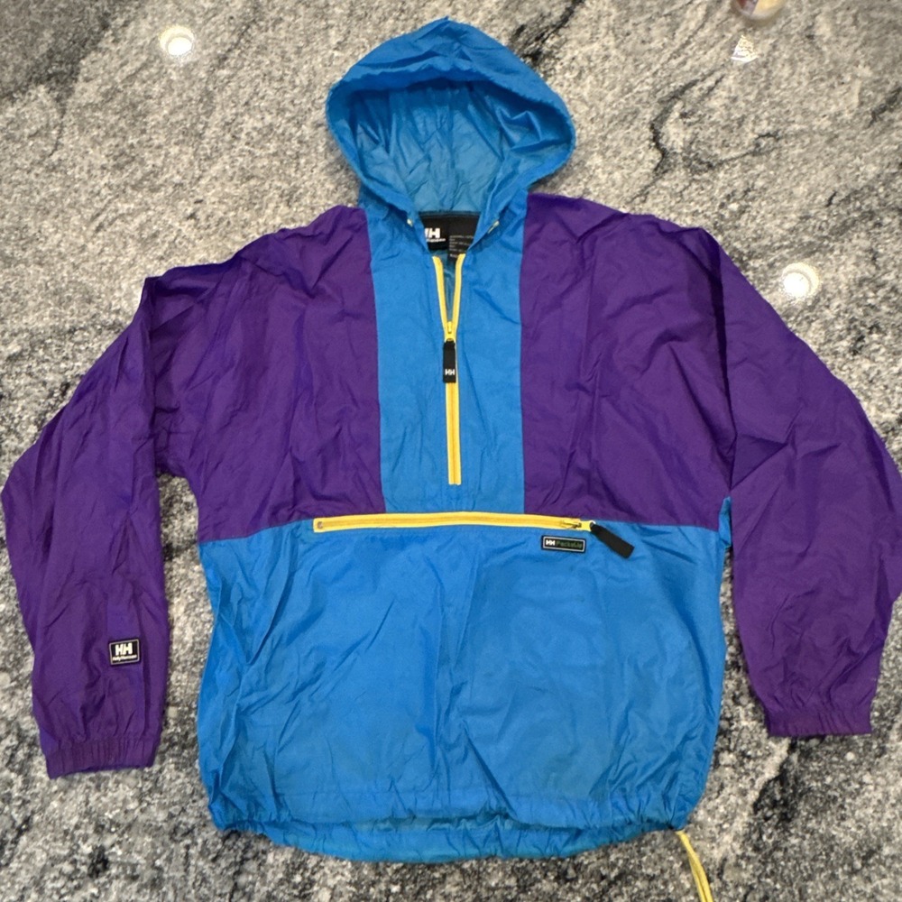 HELLY HANSEN Waterproof Windbreaker Hooded Rain Jacket Ice Blue Women Size M